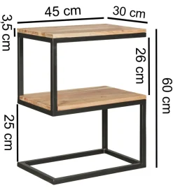 WOHNLING, GERMANY Szafka nocna WOHNLING 45 cm drewno akacja