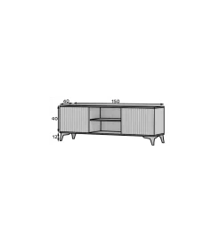 ELTAP Szafka RTV ENTSIAN 150 cm w optyce dąb artisan