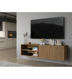 ELTAP Szafka RTV wisząca ENTSIAN 150 cm w optyce dąb artisan