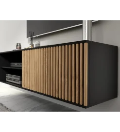 ELTAP Szafka RTV wisząca MEORATI 150 cm w optyce dąb artisan