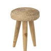 J-Line Taboret WATER drewno teak naturalny biały
