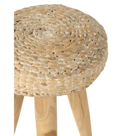 J-Line Taboret WATER drewno teak naturalny biały