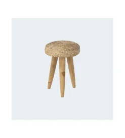 J-Line Taboret WATER drewno teak naturalny biały