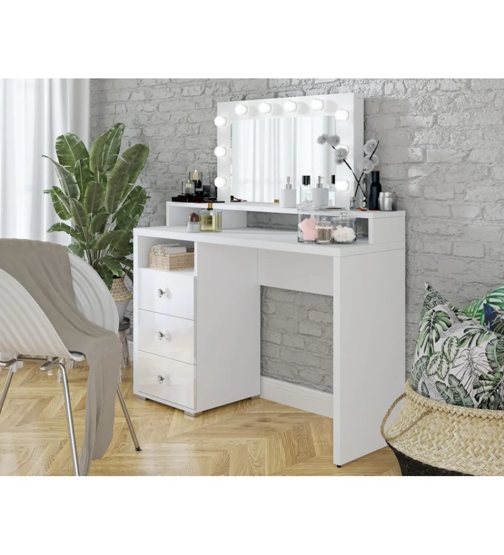 Helvetia Toaletka DIVA 120 cm biała z oświetleniem