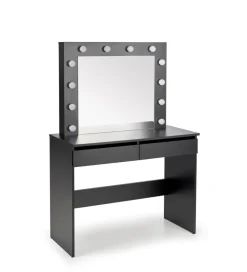 Halmar Toaletka HOLLYWOOD 94 cm czarna z oświetleniem LED