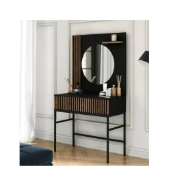 ELTAP Toaletka wisząca MEORATI 85 cm w optyce dąb artisan/czarny
