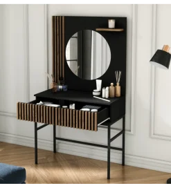 ELTAP Toaletka wisząca MEORATI 85 cm w optyce dąb artisan/czarny