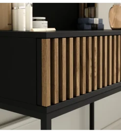 ELTAP Toaletka wisząca MEORATI 85 cm w optyce dąb artisan/czarny