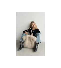 KDesign Torba MIKA FURR 56 cm kremowa