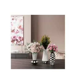 KDesign Wazon BRILLAR 40 cm czarno biały szklany