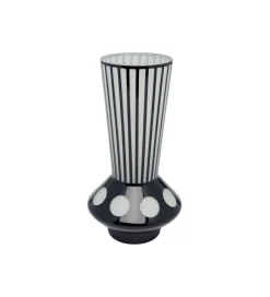 KDesign Wazon BRILLAR 40 cm czarno biały szklany