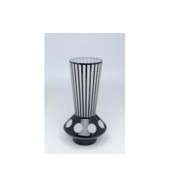 KDesign Wazon BRILLAR 40 cm czarno biały szklany