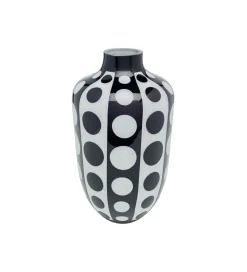 KDesign Wazon BRILLAR 45 cm czarno biały szklany