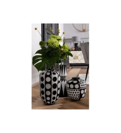 KDesign Wazon BRILLAR 45 cm czarno biały szklany