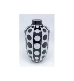 KDesign Wazon BRILLAR 45 cm czarno biały szklany