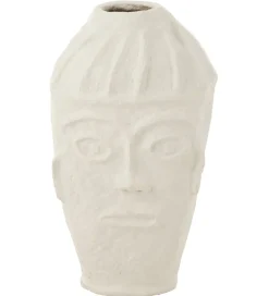 J-Line Wazon FACE 95 cm papier mache biały