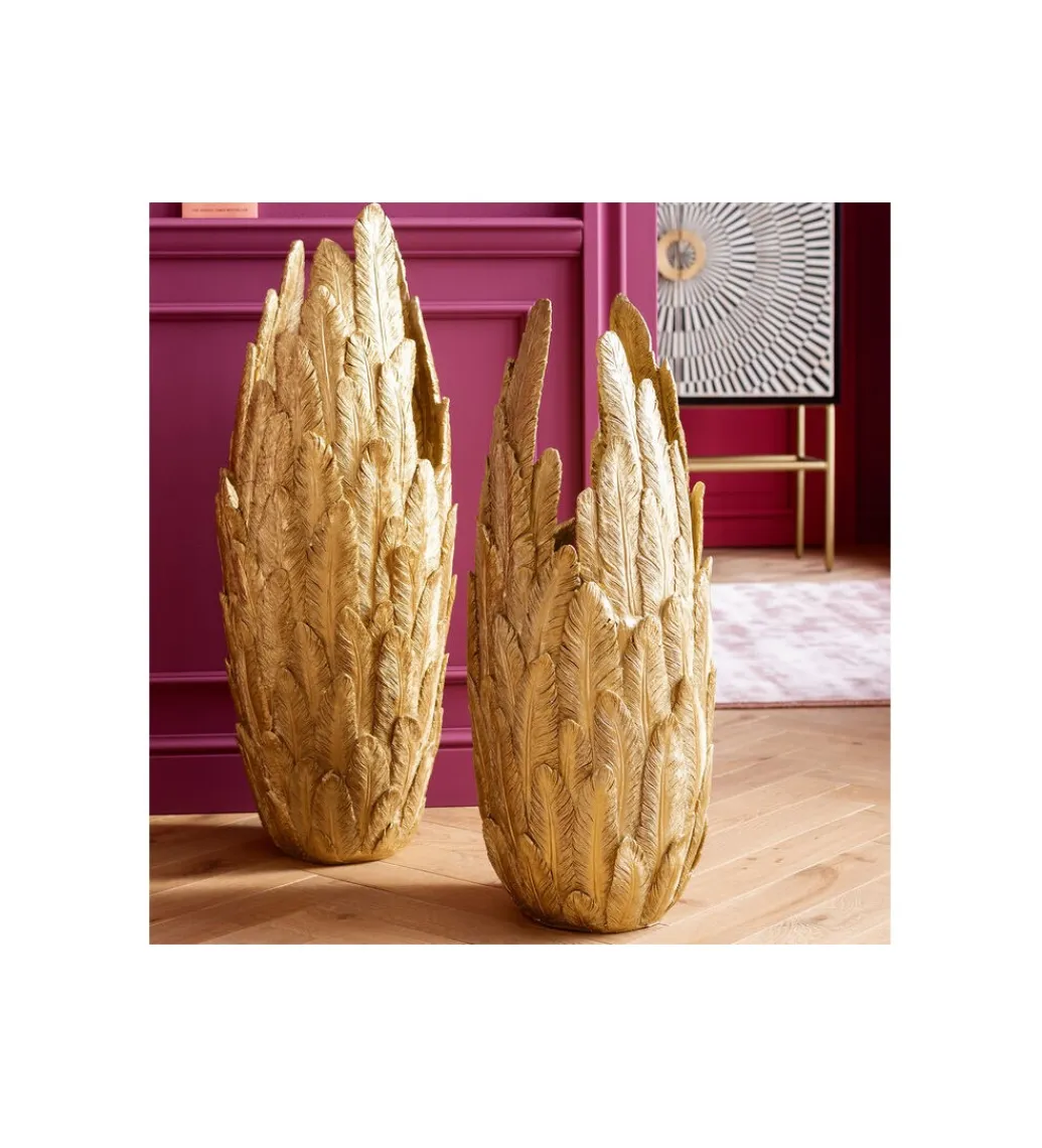 KDesign Wazon FEATHERS 80 cm złota