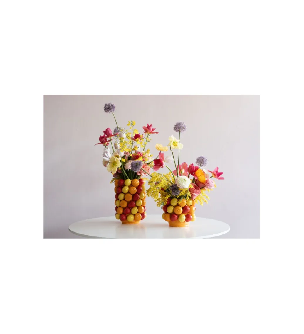 KDesign Wazon FRUIT PARADE 20 cm czerwono żółty