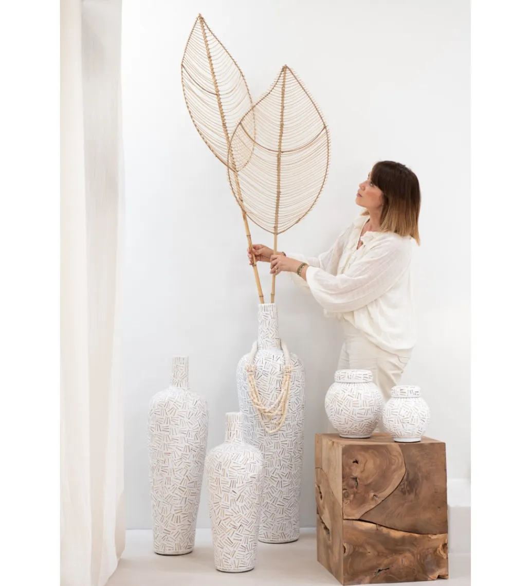 J-Line Wazon Lauwra 100 cm biały