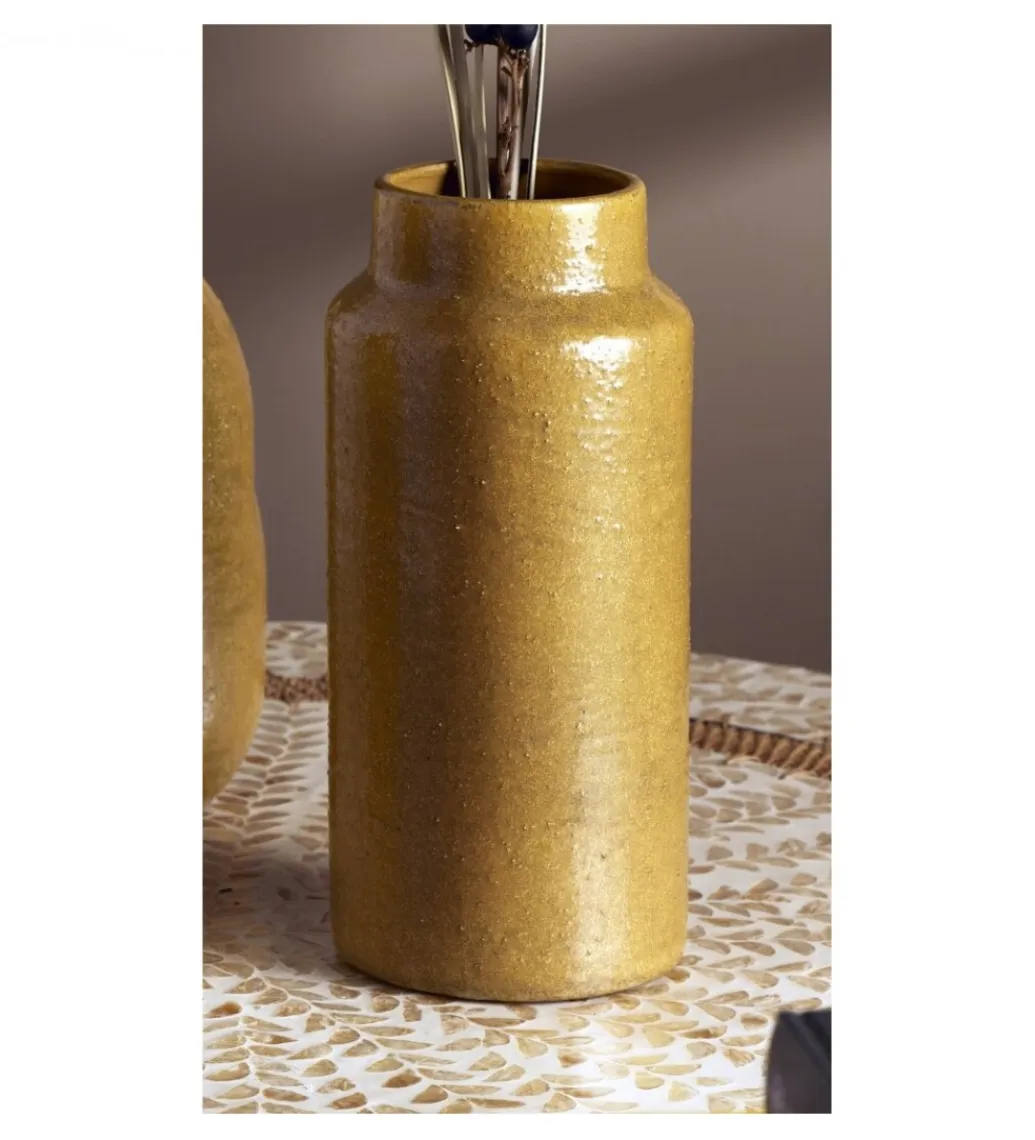 Imeri Wazon MOSTAZA 30 cm ceramika musztardowy