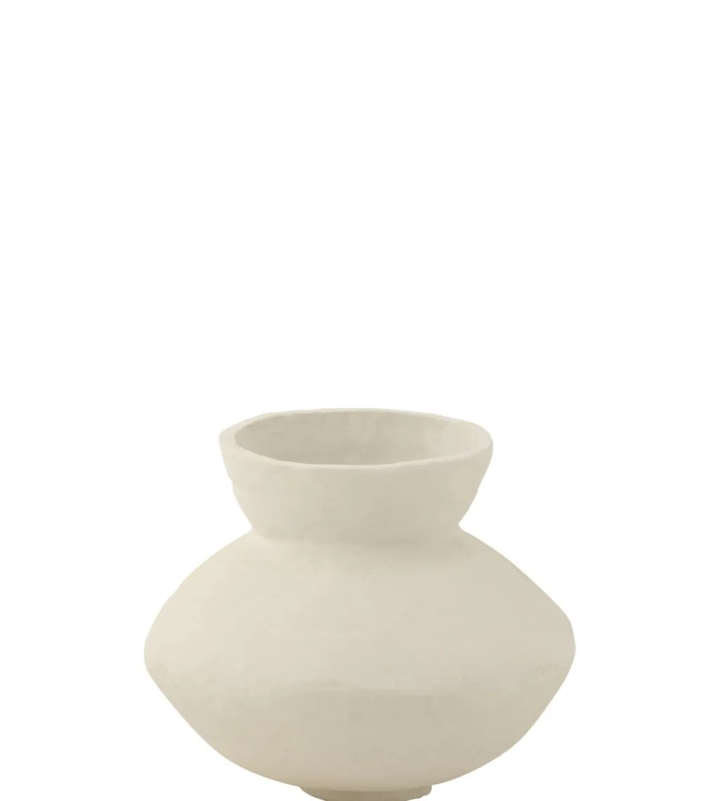J-Line Wazon Paper Mache 45 cm biały