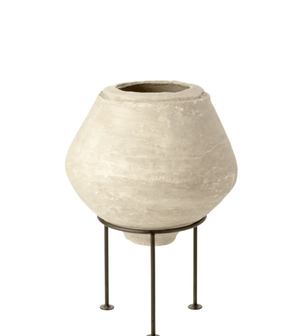 J-Line Wazon Papier Mache Biały