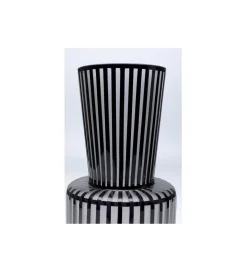 KDesign Wazon ROULETTE 41 cm czarno biały szklany