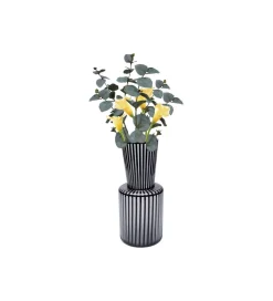 KDesign Wazon ROULETTE 41 cm czarno biały szklany