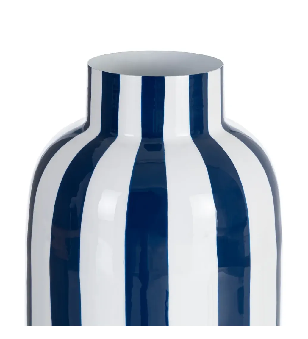 Zona-Design Wazon STRIPERSY 30 cm biały niebieski