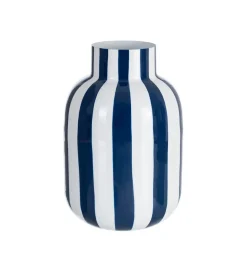 Zona-Design Wazon STRIPERSY 30 cm biały niebieski
