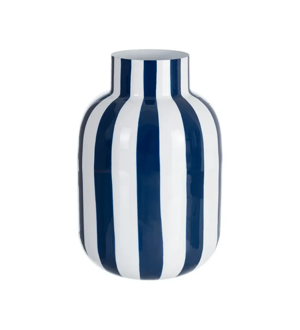 Zona-Design Wazon STRIPERSY 30 cm biały niebieski
