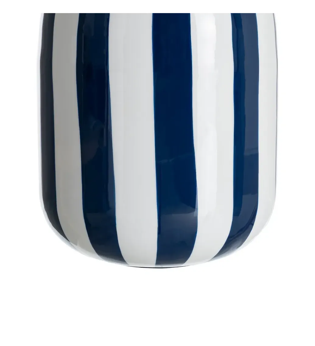 Zona-Design Wazon STRIPERSY 30 cm biały niebieski