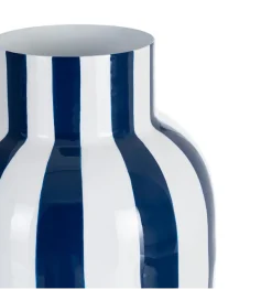 Zona-Design Wazon STRIPERSY 30 cm biały niebieski