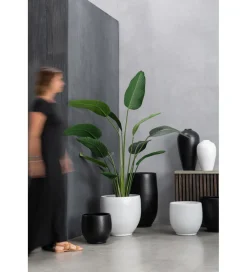 J-Line Wazon YING 90 cm ceramika czarny