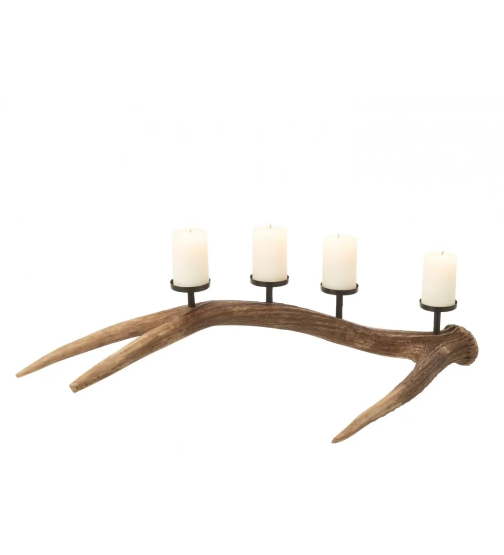 J-Line Świecznik ANTLERS 65 cm brązowa