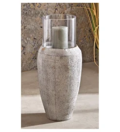 Imeri Świecznik FAROL 62 cm biały efekt naturalnego kamienia