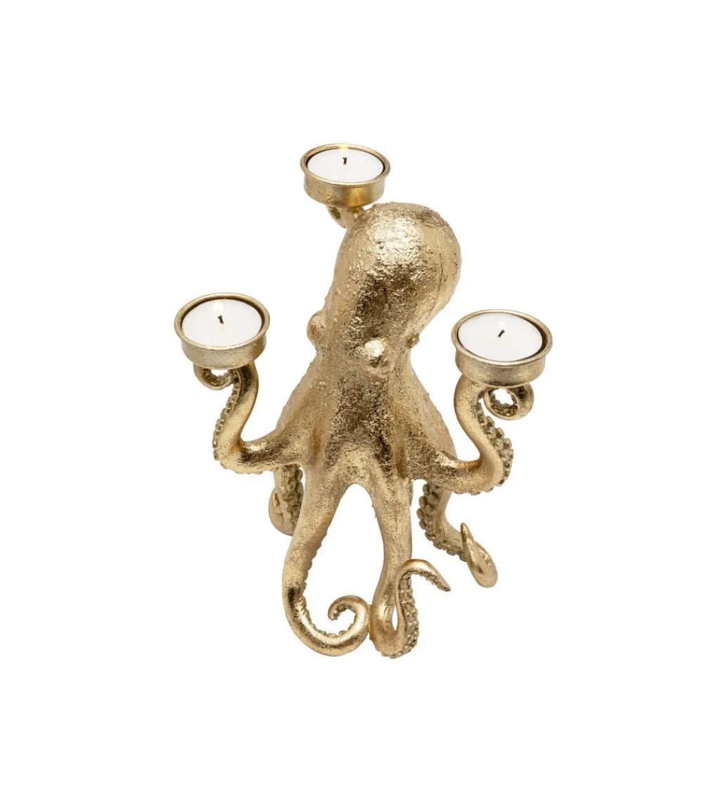 KDesign Świecznik OCTOPUS 23 cm złoty