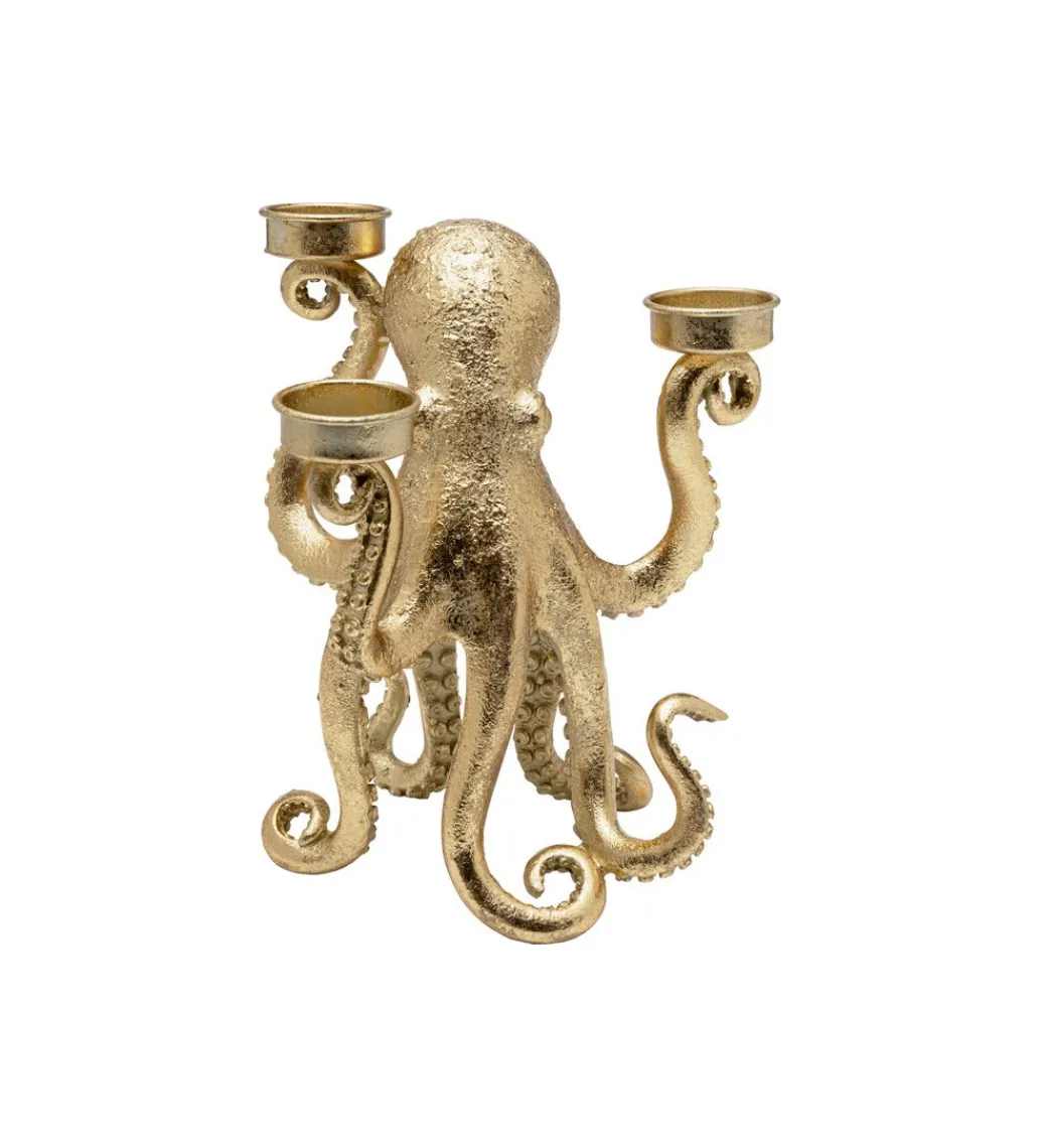 KDesign Świecznik OCTOPUS 23 cm złoty