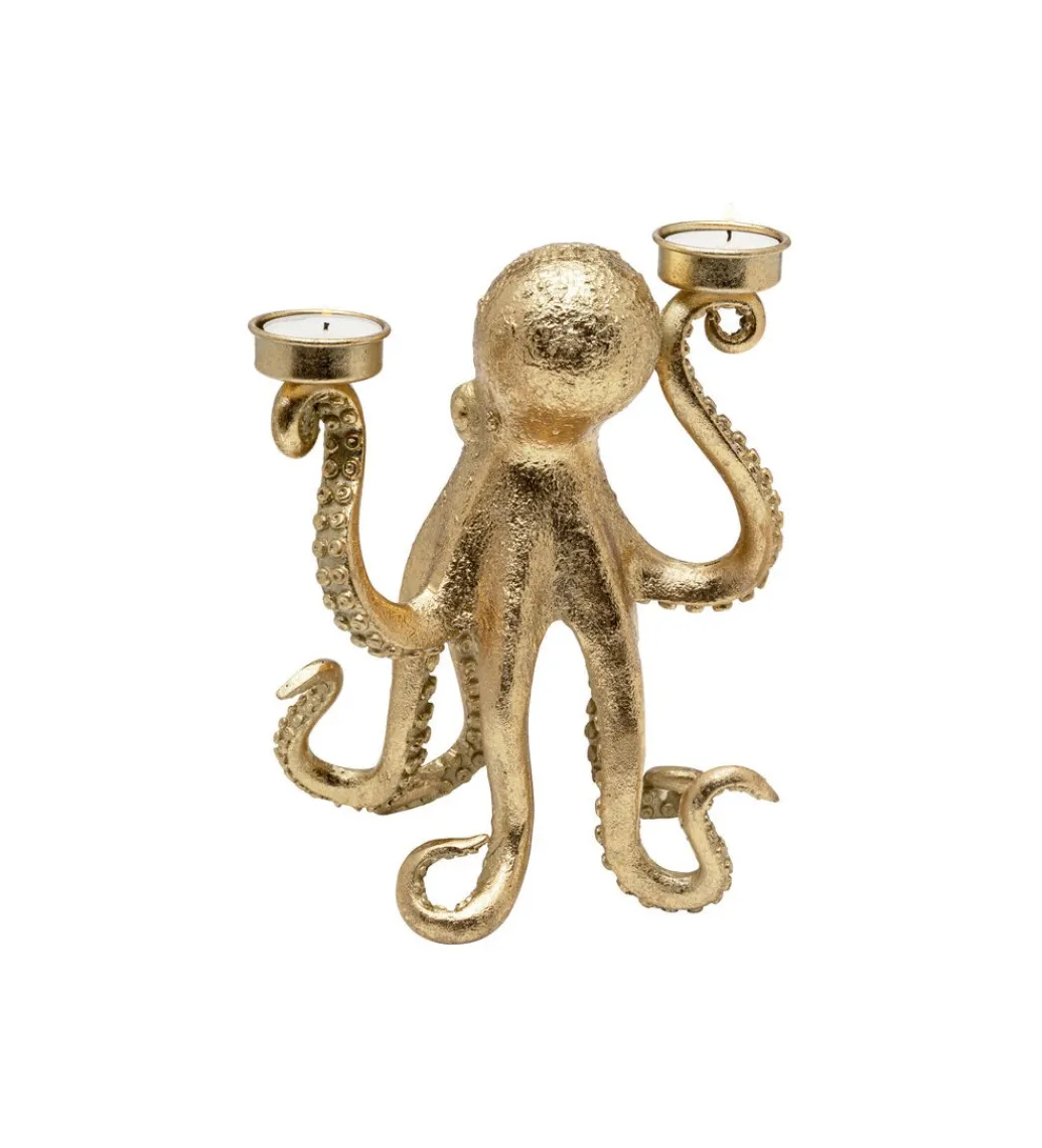 KDesign Świecznik OCTOPUS 23 cm złoty