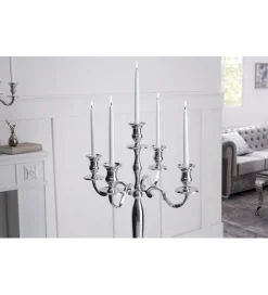 Invicta Interior Świecznik 5 - ramienny 120 cm srebrny
