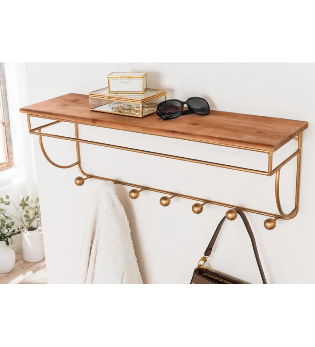 Invicta Interior - przedsprzedaż Wieszak ścienny HERITAGE 80 cm drewno sosna