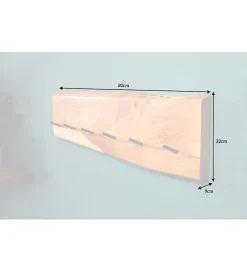 Invicta Interior Wieszak ścienny Mammut 80 cm drewno akacja honey