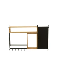 J-Line Wieszak ścienny TINA 130 cm drewno jodła czarny