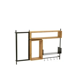 J-Line Wieszak ścienny TINA 130 cm drewno jodła czarny
