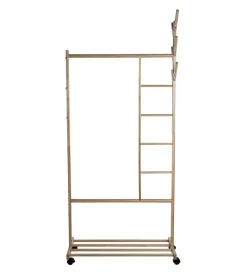 Exclusivas Wieszak ESKEMIHO 170 cm w odcieniu naturalnym na kółkach