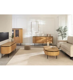 Invicta Interior Witryna ATELIER 140 cm kolor naturalnego dębu