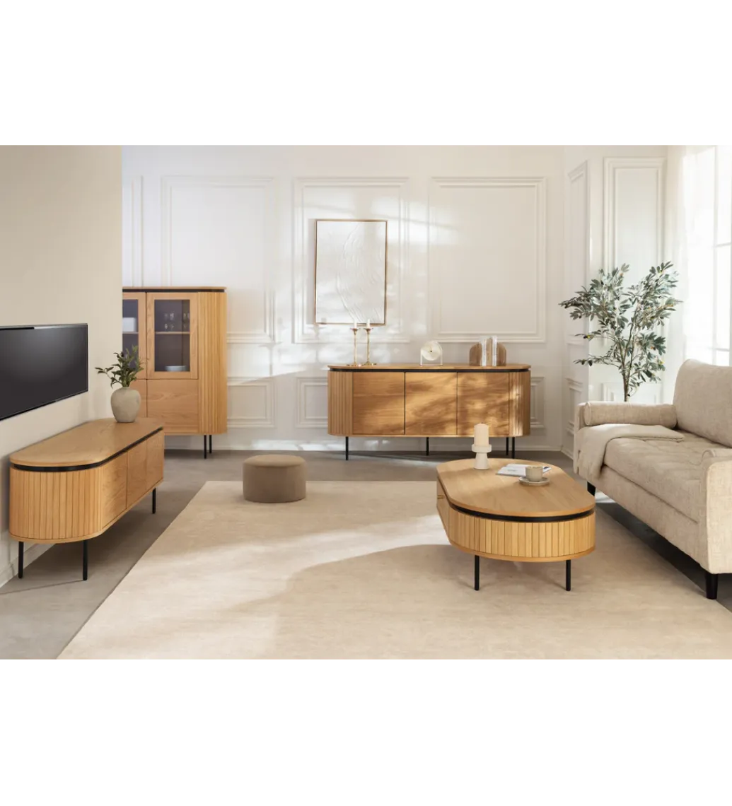 Invicta Interior Witryna ATELIER 140 cm kolor naturalnego dębu
