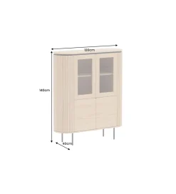 Invicta Interior Witryna ATELIER 140 cm kolor naturalnego dębu