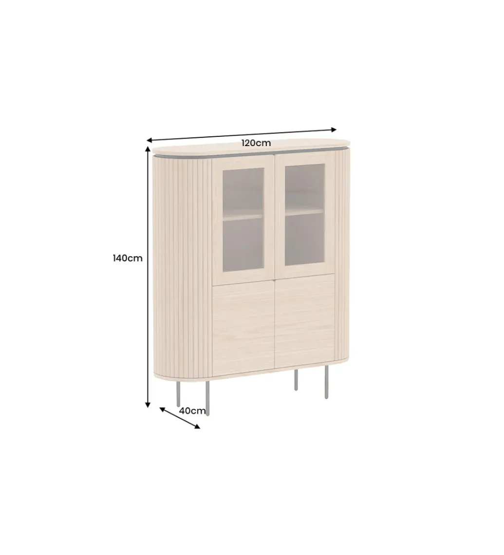 Invicta Interior Witryna ATELIER 140 cm kolor naturalnego dębu