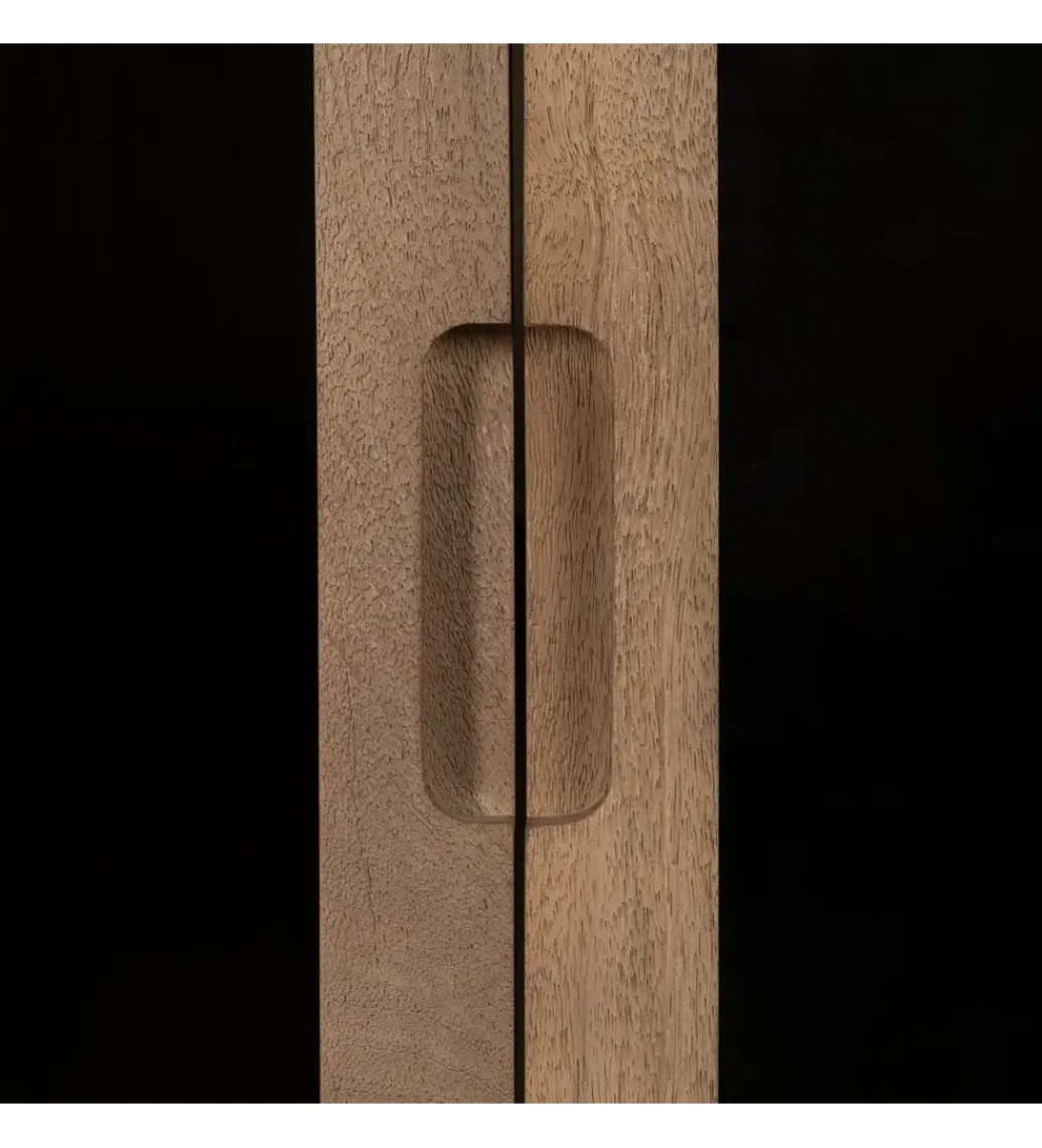 Zona-Design Witryna BURNIE 107 cm ze szklanymi drzwiami z drewno mango